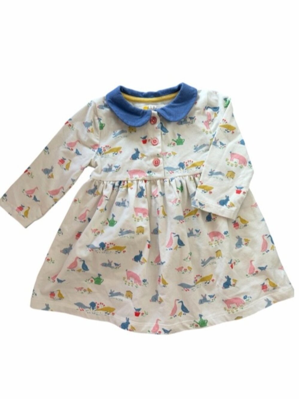 Baby Boden Dress With Animal Print- 3-6M